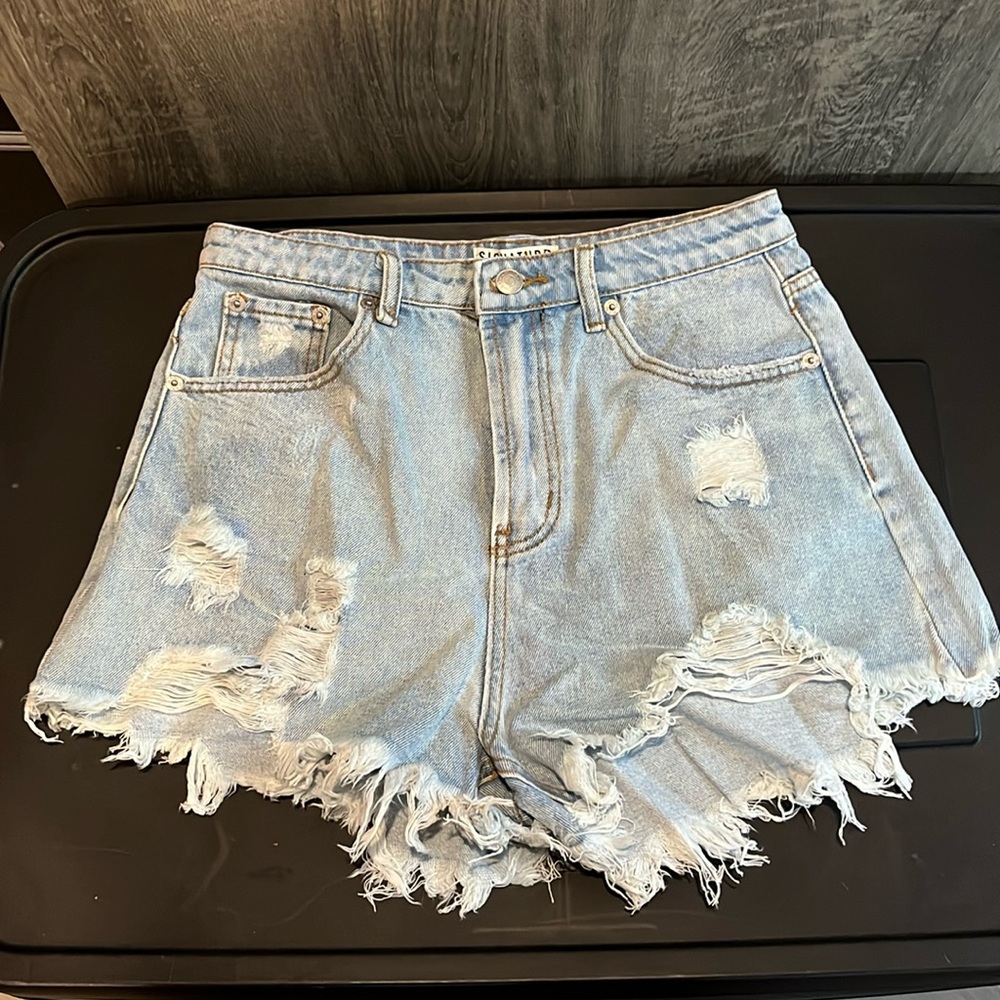 High waisted jean shorts